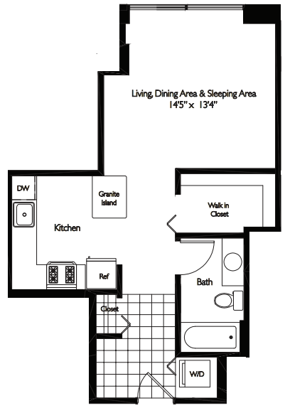 Tides | 0 Bed | 1 Bath | Studio 13 at Shoreham and Tides, Illinois, 60601